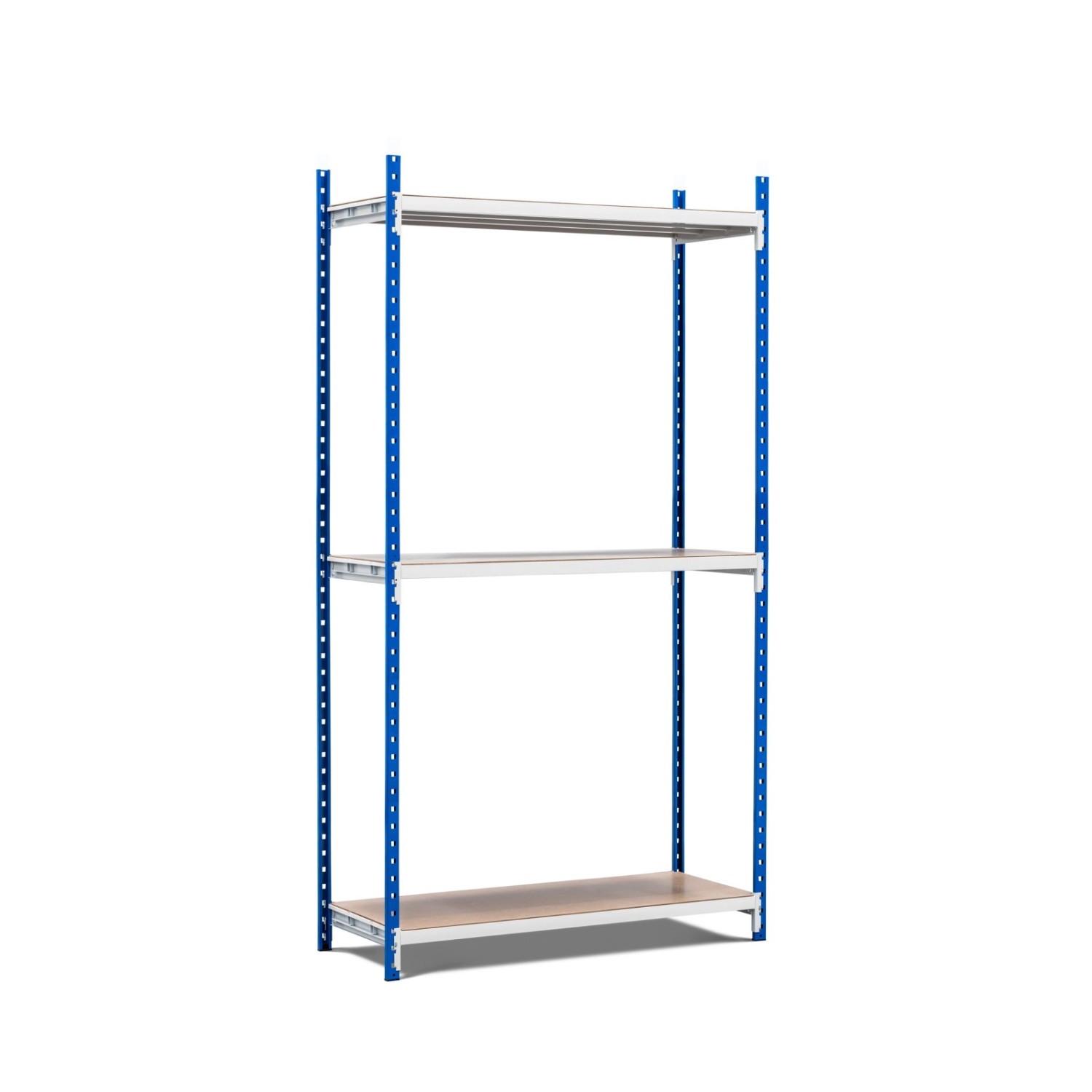 Bild von PROREGAL Fachbodenregal Maximus Pro HxBxT 240 x 100 x 50 cm 3 Ebenen Spanplatten-Fachboden Fachlast 286 kg Lichtblau-Lichtgrau