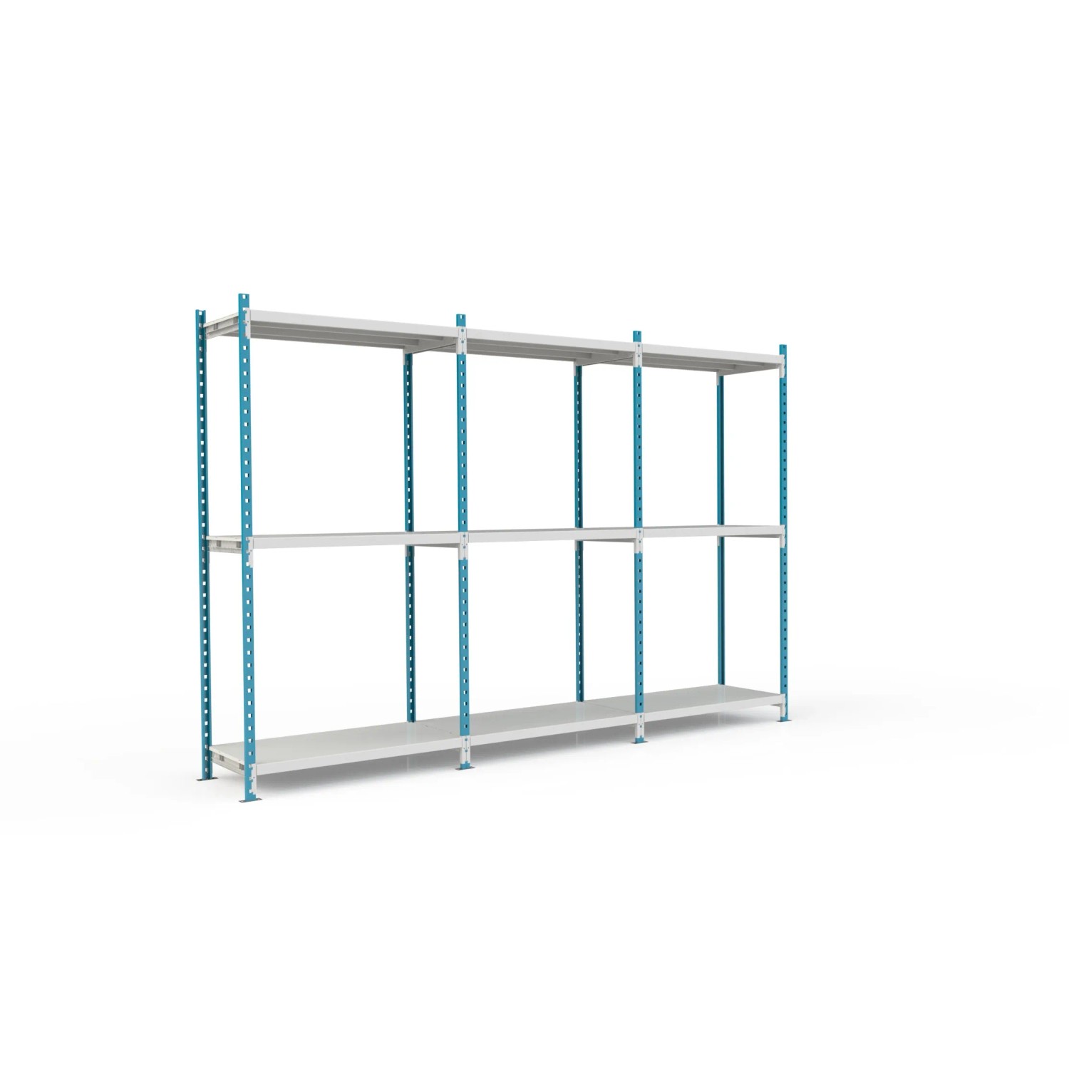 Bild von PROREGAL Fachbodenregal Maximus Pro HxBxT 240 x 100 x 30 cm 3 Ebenen PVC-Fachboden Fachlast 268 kg Lichtblau-Lichtgrau