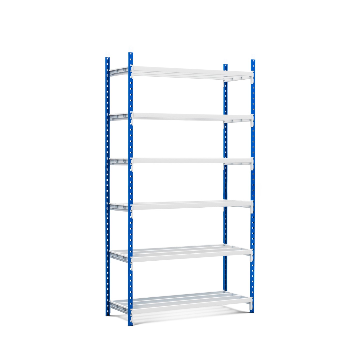 Bild von PROREGAL Fachbodenregal Maximus Pro HxBxT 260 x 125 x 120 cm 6 Ebenen Offener Fachboden Fachlast 248 kg Lichtblau-Lichtgrau