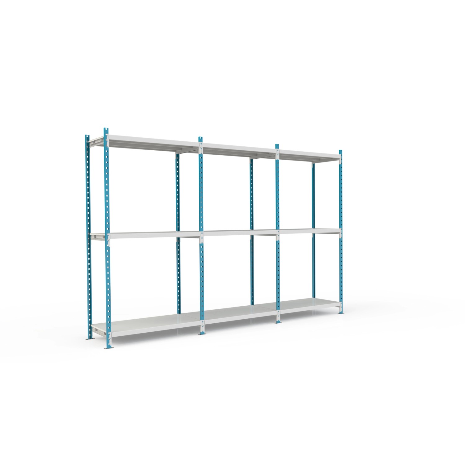 Bild von PROREGAL Fachbodenregal Maximus Pro HxBxT 260 x 150 x 60 cm 3 Ebenen PVC-Fachboden Fachlast 236 kg Lichtblau-Lichtgrau