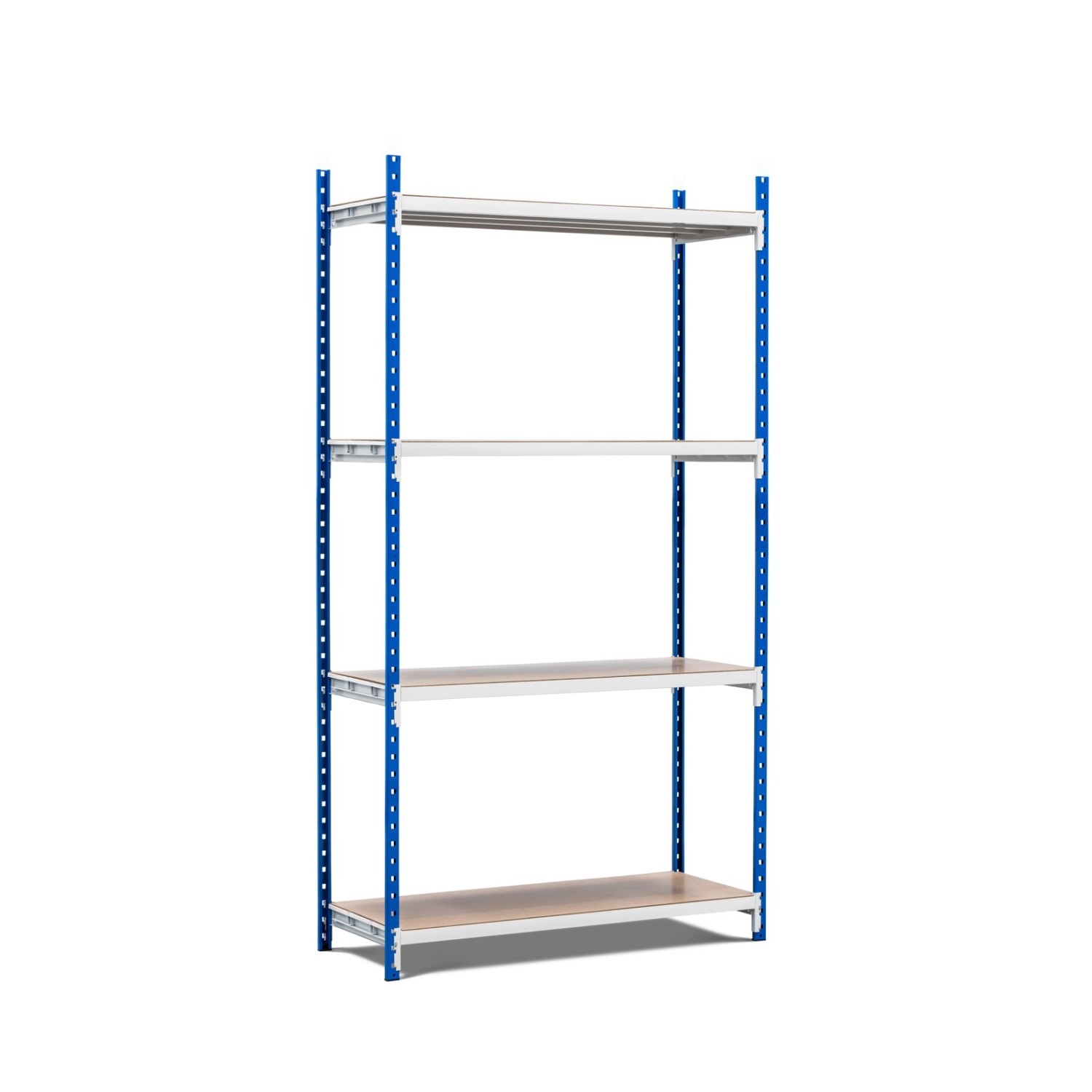 Bild von PROREGAL Fachbodenregal Maximus Pro HxBxT 280 x 100 x 60 cm 4 Ebenen Spanplatten-Fachboden Fachlast 286 kg Lichtblau-Lichtgrau