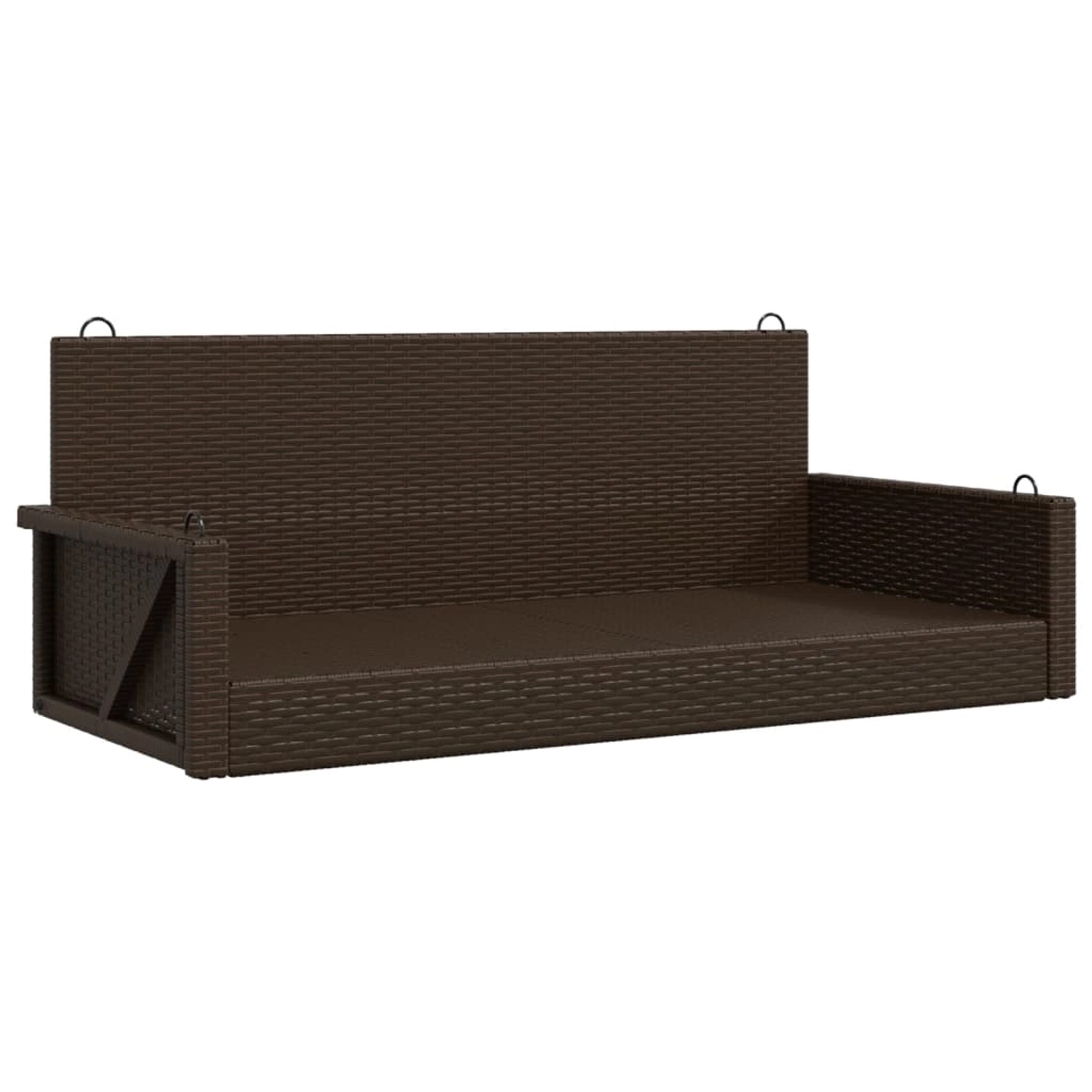 Bild von furnicato Gartenbank Hängebank Braun 119x56x48 cm Poly Rattan
