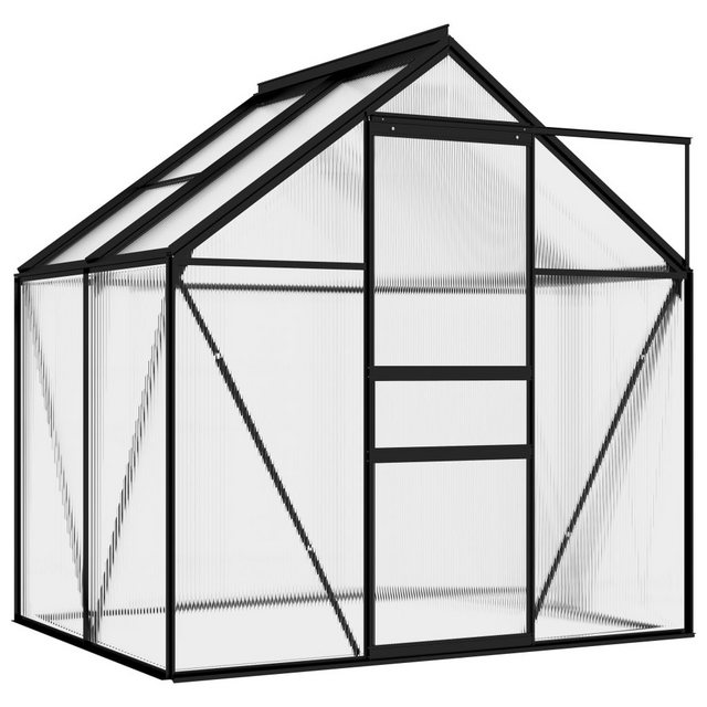 Bild von furnicato Gewächshaus Anlehngewächshaus Anthrazit Aluminium 2,47 m²