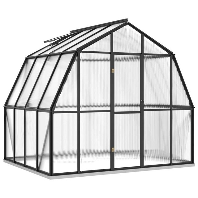 Bild von furnicato Gewächshaus mit Fundamentrahmen Anthrazit 6,43 m² Aluminimum