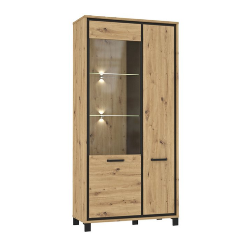 Bild von expendio Vitrine Trace 13 Artisan Eiche Nb. / Schwarz Eiche Nb., 102x209x42 cm
