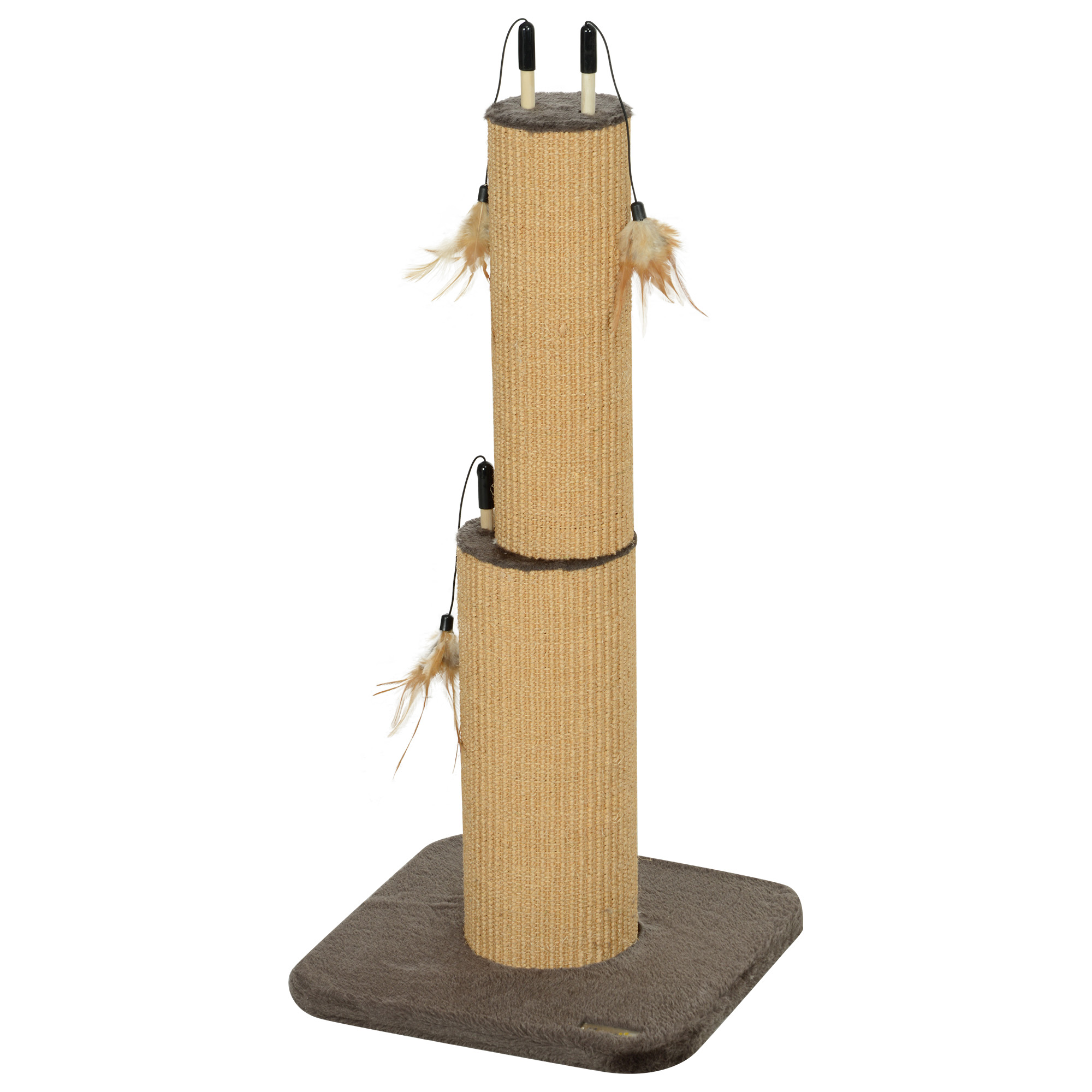 Bild von PawHut 2-in-1 Kratzstamm, 78cm Kratzsäule, Jute-Katzenkratzbaum mit Feder, Kratzbaum für Katzen, Katzen Kratzmöbel, Indoor, Braun   Aosom