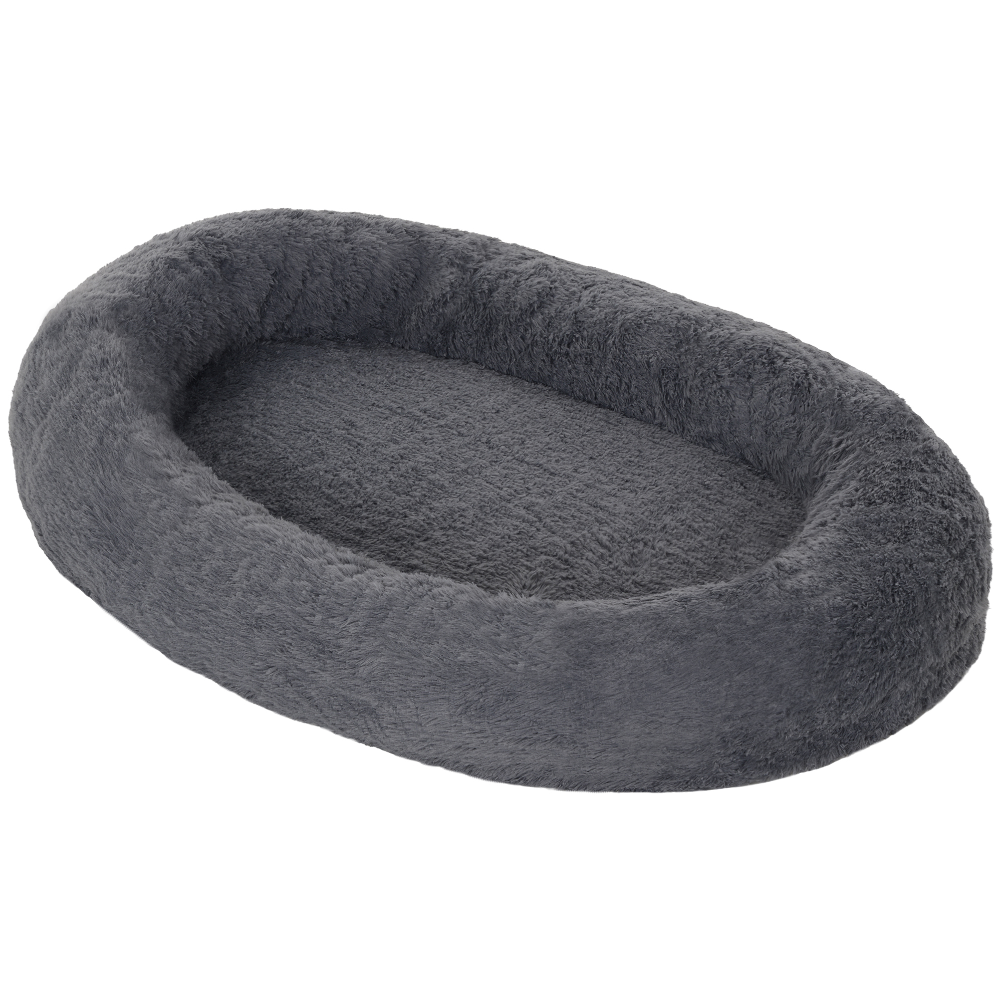 Bild von PawHut Hundebett Katzenbett mit waschbare Bezüge, Haltegriff, kuschelige Hundekissen für Hunde und Menschen, Rutschfest, Plüsch, Dunkelgrau   Aosom