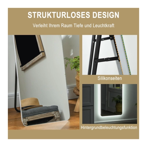 Bild von HOMCOM Standspiegel mit LED-Beleuchtung – Eleganz für Ihr Zuhause