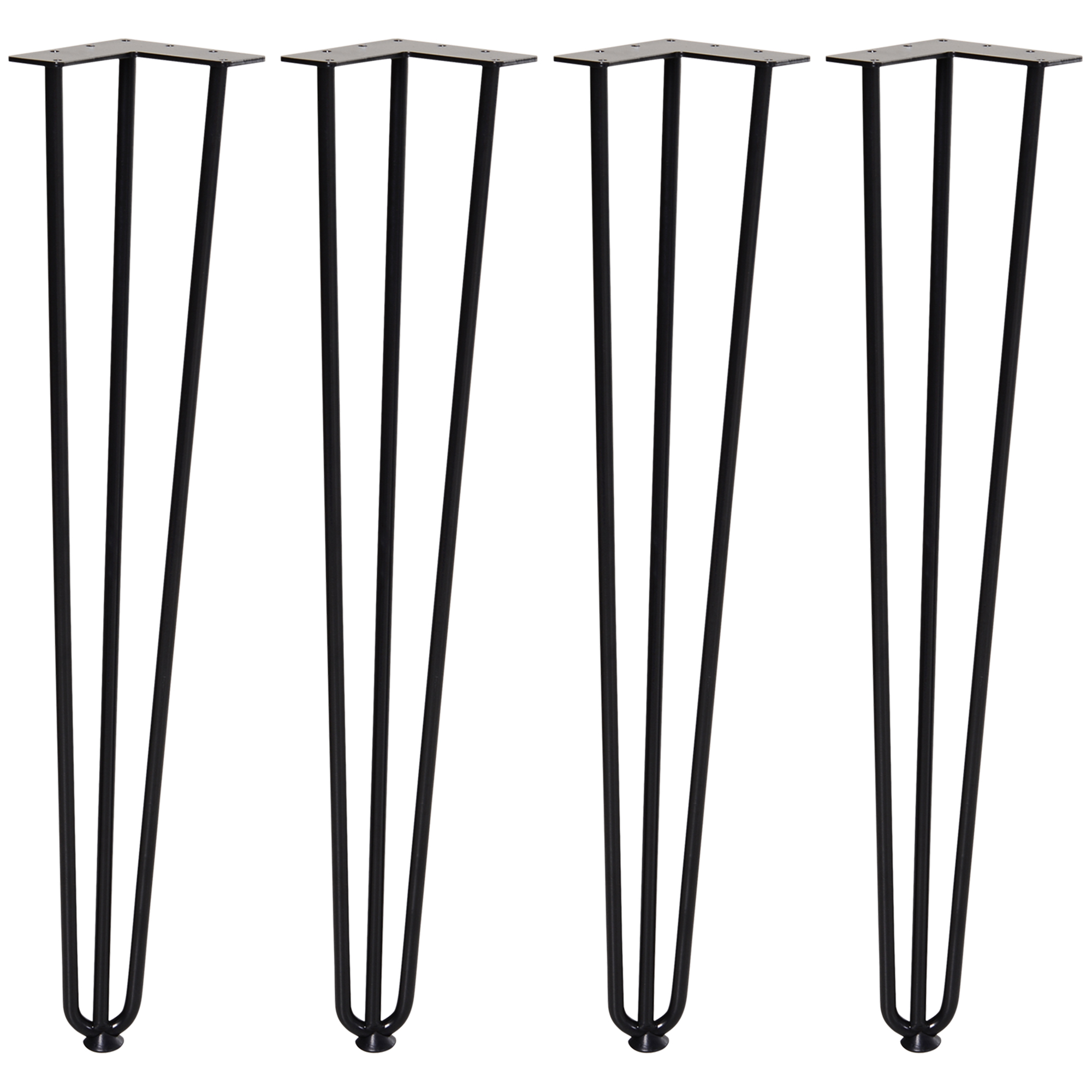 Bild von HOMCOM Tischbeine, 4er-Set Tischfüße, Möbelfüße aus Stahl Tischgestell mit Gabel-Design für Couchtisch, Esstisch, Schwarz, 12 x 12 x 72 cm   Aosom