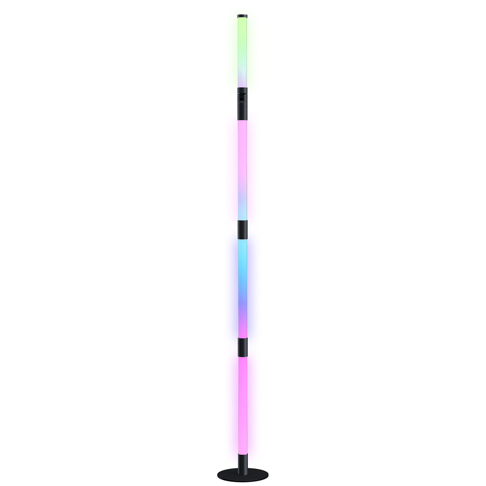 Bild von HOMCOM LED-Stehlampe Wohnzimmer Stehleuchte mit Fernbedienung, App-Steuerung, dimmbar Standleuchte mit Timer, Musik-Synchronisation, Standlampe mit Szenenmodi, für Schlafzimmer, Dunkelgrau   Aosom