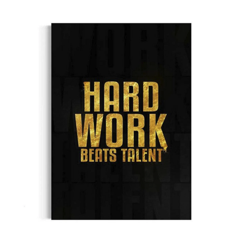 Bild von SimpleCanvas Wanddekoobjekt Hard Work Beats Talent - Leinwandbild Motivation
