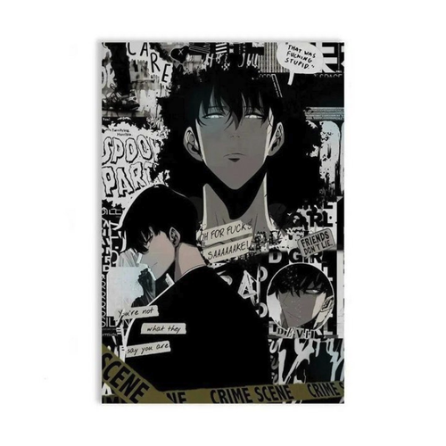 Bild von SimpleCanvas Wanddekoobjekt Sung Jinwoo Manga Style - Solo Leveling - Anime Leinwandbild