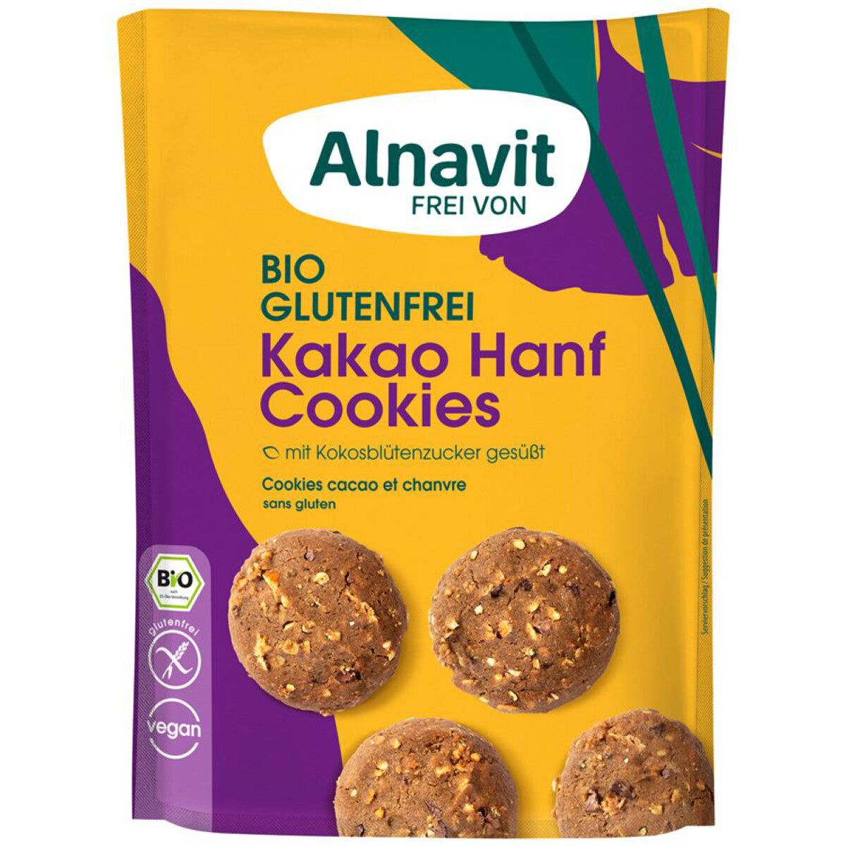 Bild von Alnavit Kakao Hanf Cookies glutenfrei