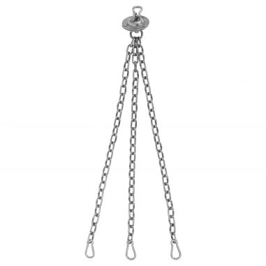 Bild von Masssiver Kettensatz Kette mit 4 Karabinerhaken und Drallfänger für Grillrost bis 80cm aus Edelstahl rostfrei für Schwenkgrill