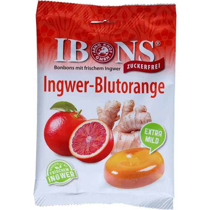Bild von IBONS Ingwer Blutorange o.Zucker Tüte Lutschbonb. 75 g