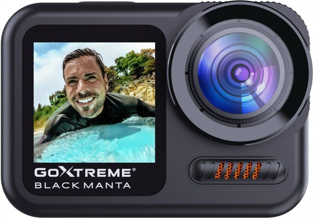 Bild von GoXtreme Black Manta wasserdichte Action Cam inkl. Zubehör und Hard Case: All-in-One Komplettlösung inkl. Hartschalen-Tasche, Externem Mikrofon + Fernbedienung, Zwei Akkus, Ladegerät und Halterungen