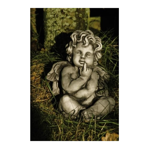 Bild von Gartenfigur Engel sitzend, "IONEL" aus Steinguss