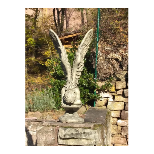 Bild von Gartenfigur Hockende Engelfrau "RACHEL", Steinguss - Original von Vidroflor