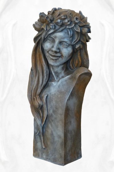 Bild von Gartenfigur Büste Moderne Romantik "FRÜHLING", Rosteffekt - Original von Vidr...