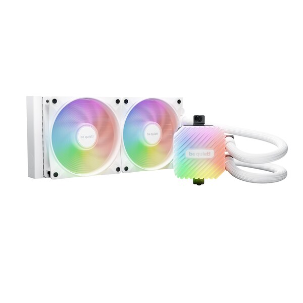Bild von be quiet! Light Loop 240mm White Wasserkühlung für übertaktete Systeme, 2x Light Wings LX 120mm PWM high-speed ARGB Lüfter, Stylischer ARGB-Kühlblock, mit ARGB-PWM-Hub, beeindruckend hohe Kühlleistung