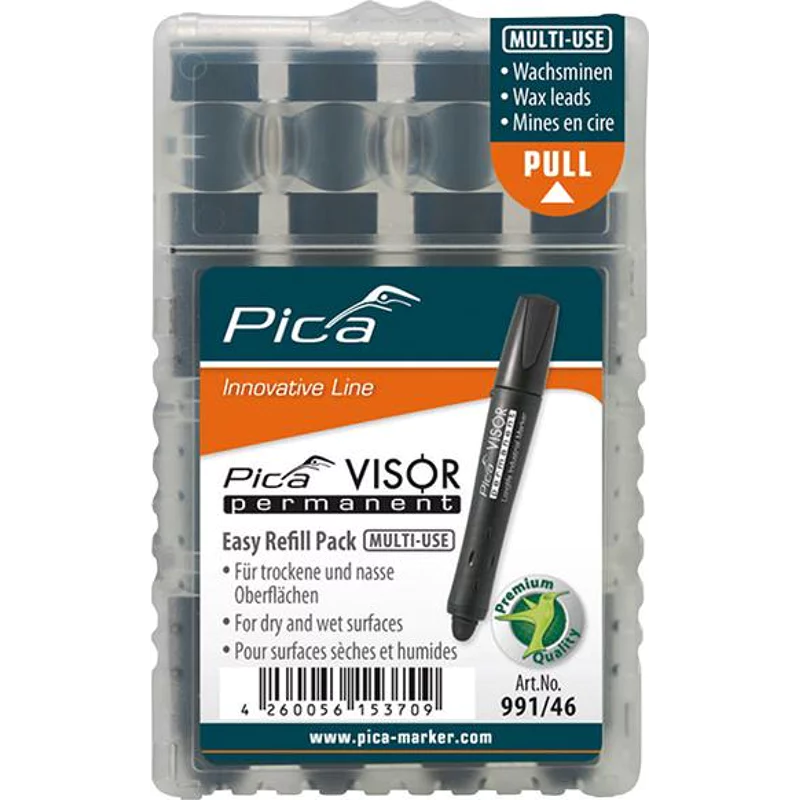 Bild von Pica Permanentmarker, (4 Stück), Minen-Set für Permanentmarker VISOR Industrial schwarz