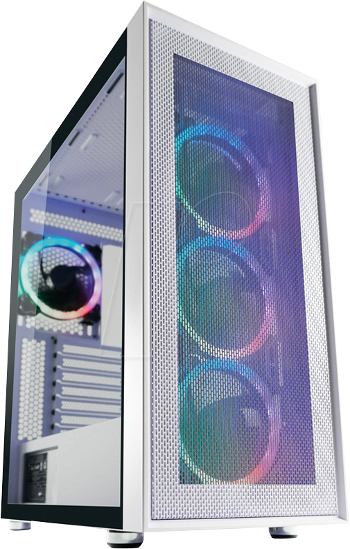 Bild von LC Power Gaming 802W White_Wanderer_X - MDT - ATX - Seitenteil mit Fenster (gehärtetes Glas) - keine Spannungsversorgung - weiß - USB/Audio (LC-802W-ON)