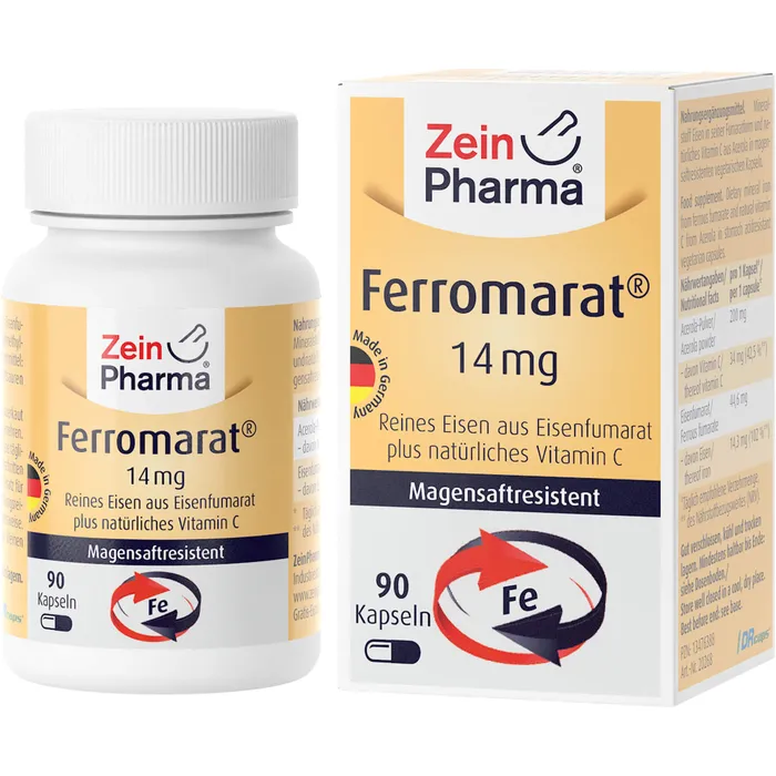 Bild von Ferromarat Eisenfumarat+Acerola magensaftresistente Kapseln 90 Stück - Nahrungsergänzungsmittel