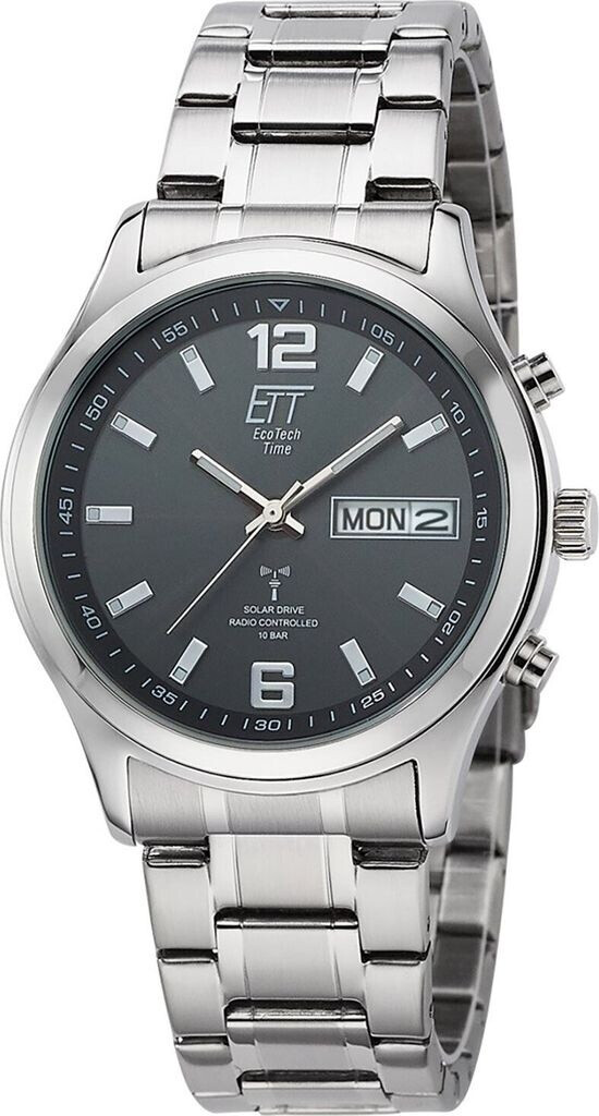 Bild von ETT Eco Tech Time Funk Solar Herren Uhr Analog mit Edelstahl Armband EGS-11247-22M