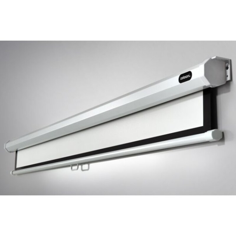 Bild von celexon Economy Rollo-Leinwand 120" | 240x180 cm 4:3 | manuell ausziehbare 4K, Full-HD Beamerleinwand für Projektionen im Heimkino & Büro | Wand- & Deckenmontage/zum Aufhängen