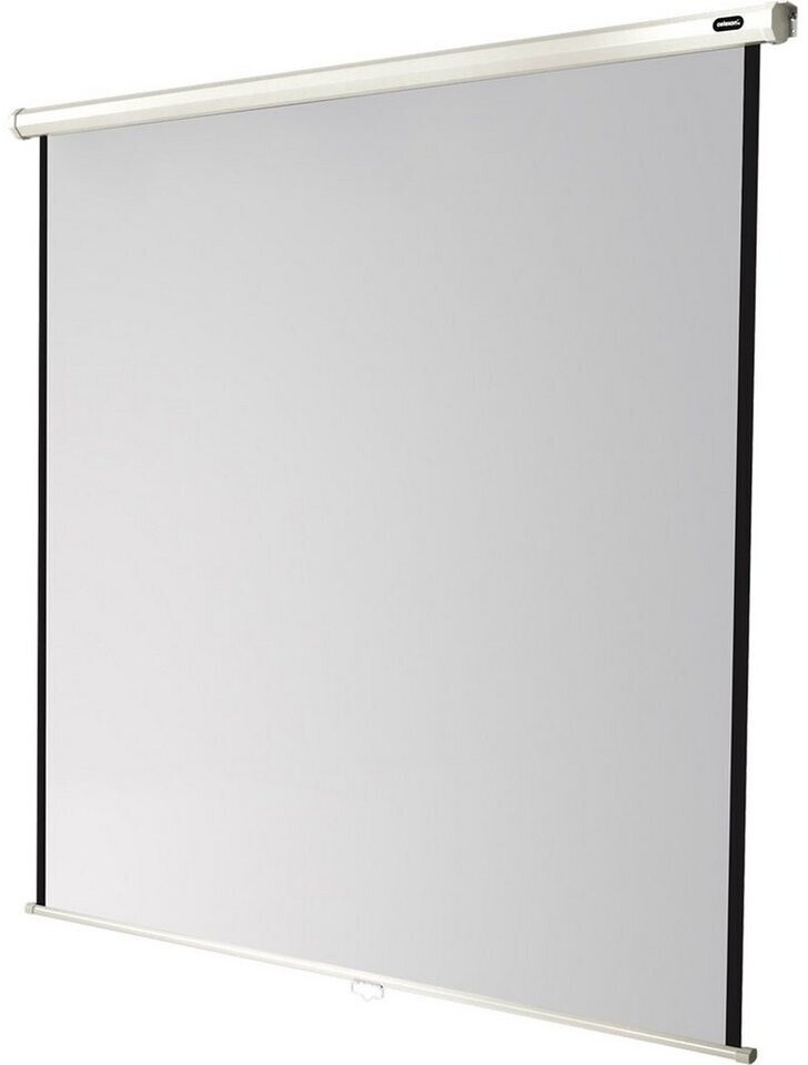 Bild von celexon Economy Rollo-Leinwand 65" | 120x120 cm 1:1 | manuell ausziehbare 4K, Full-HD Beamerleinwand für Projektionen im Heimkino & Büro | Wand- & Deckenmontage/zum Aufhängen