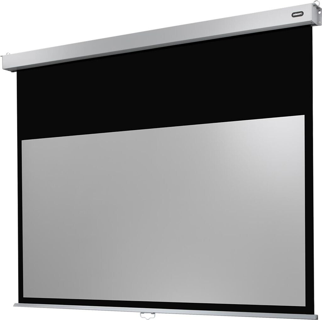 Bild von celexon Professional Plus Rollo-Leinwand 135" | 300x169 cm 16:9 | manuell ausziehbare 4K, Full-HD Beamer-Leinwand für Büro-Präsentationen & Heimkino-Projektionen | Wand- & Deckenmontage