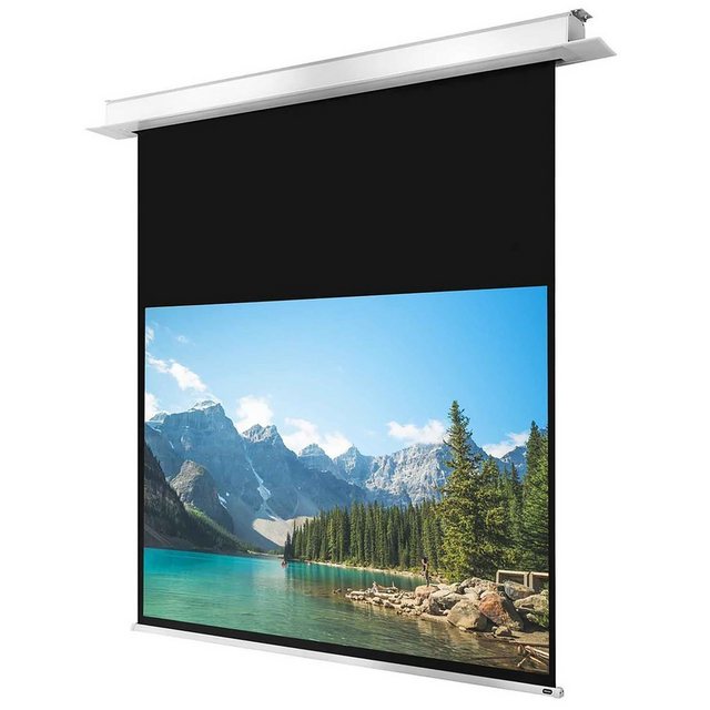 Bild von Celexon Einbauleinwand Motor Professional + 180x112cm 16:10 (83.07", 16:10), Leinwand, Schwarz, Weiss