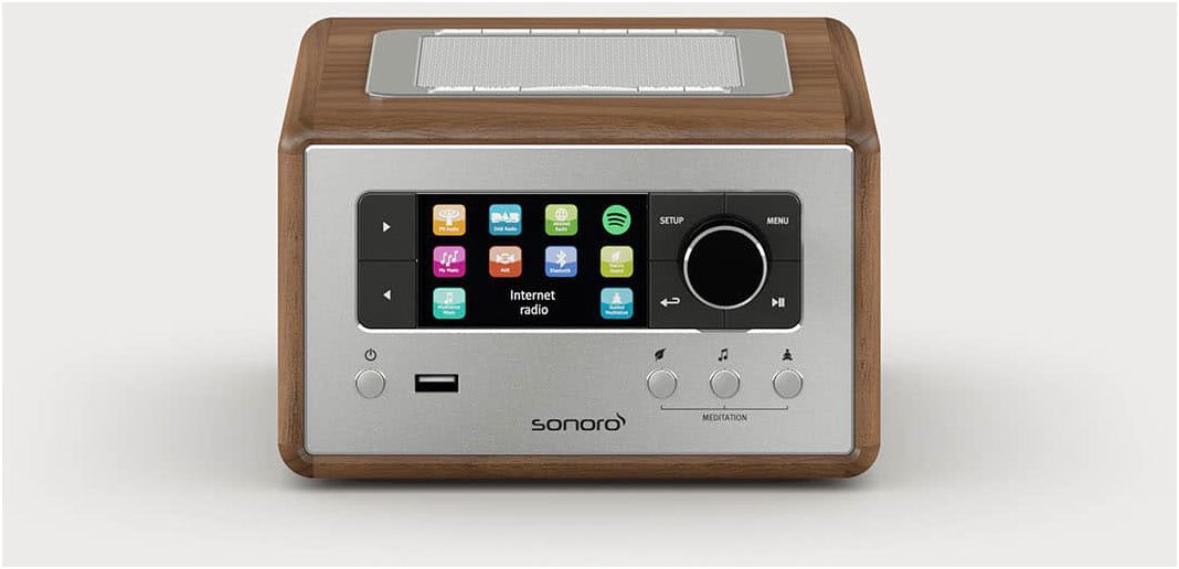 Bild von sonoro Relax Internetradio mit Bluetooth (Sleep-Timer, UKW, DAB Plus, WLAN, Spotify, Amazon, Deezer, Meditation) Radiowecker Walnuss