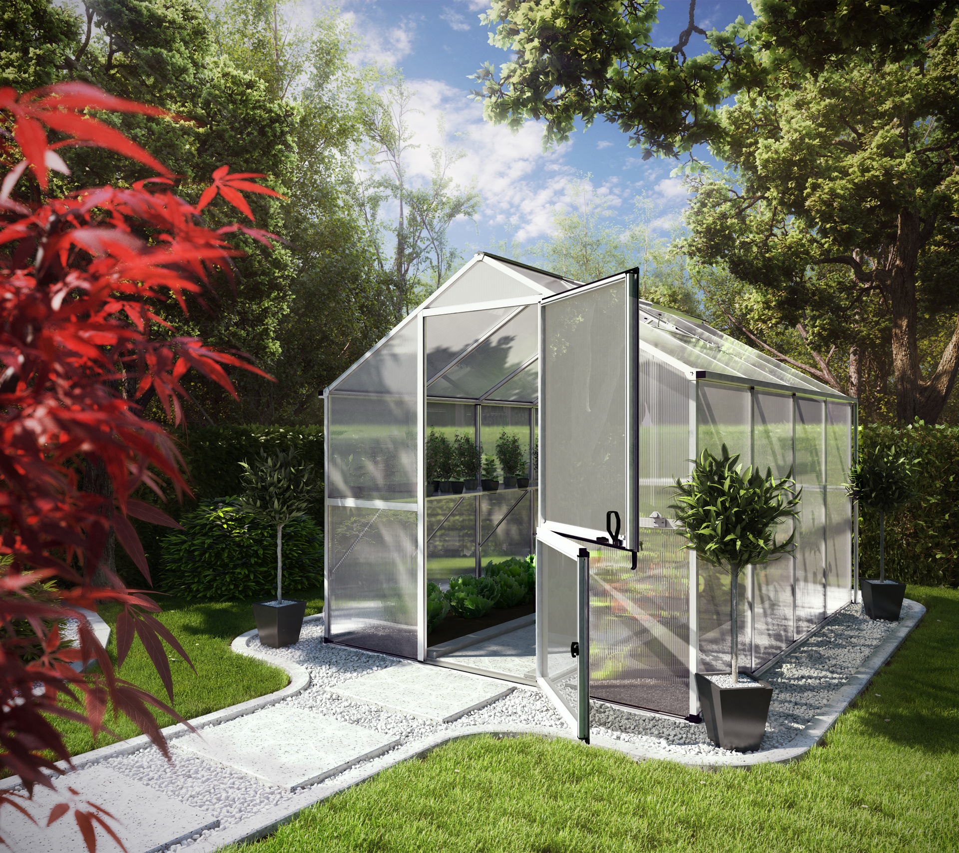 Bild von KGT Gewächshaus »Callas«, 6,81 m², Aluminium, winterfest - silberfarben