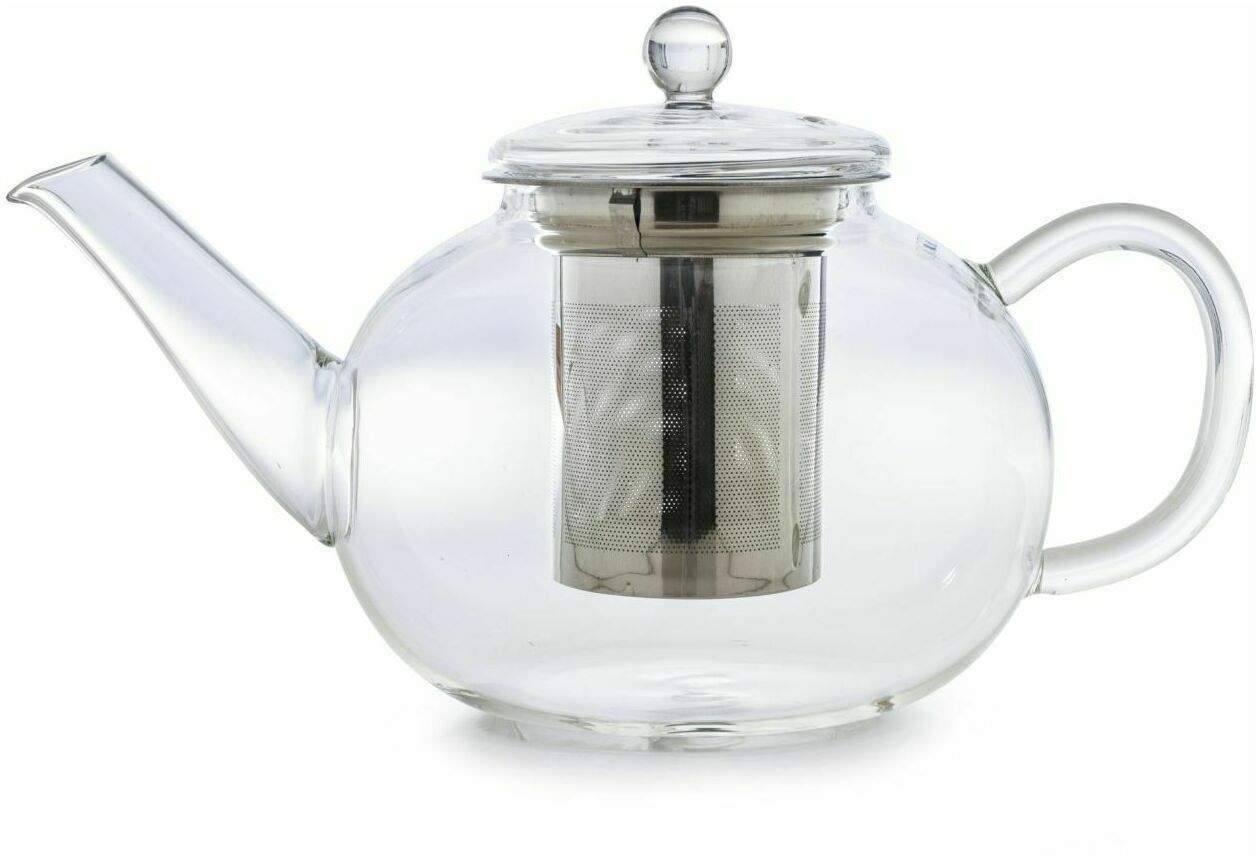 Bild von Creano Teekanne Creano Teekanne aus Glas 1,2l, 3-Teilige Glasteekanne mit Integriertem, (1er-Set, 2-St), tropffrei