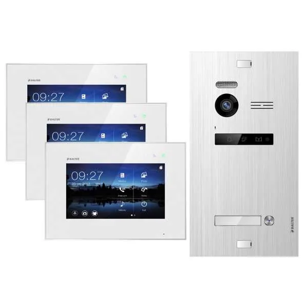 Bild von Balter Video-Türsprechanlage Video Türsprechanlage für 1 Familienhaus, 3x Monitore (Komplettset, 6-tlg., 150 Grad Winkelkamera)