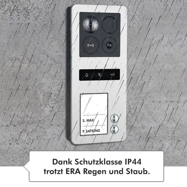Bild von BALTER ERA IP Aufputz-Türstation Full HD RFID 2-Draht BUS 180° Weitwinkelkamera Silber 2 Familienhau