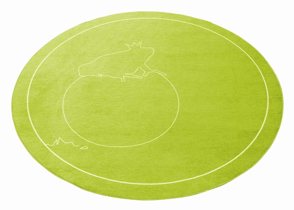 Bild von grimmliis Kinderteppich "Märchen 2", rund, 2 mm Höhe, Motiv Froschkönig, Kinderzimmer