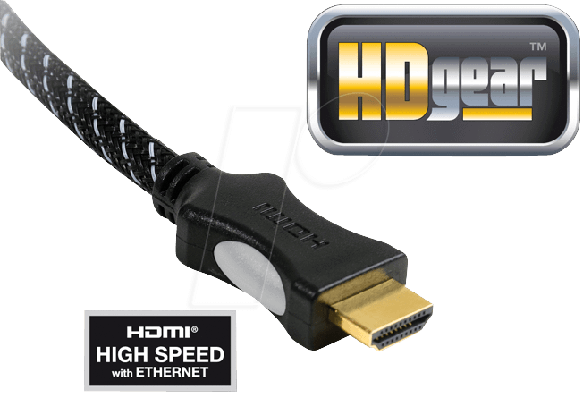 Bild von HDGear HDGear - High Speed HDMI Kabel (v1.4 mit Deep Color, x.v.Color und HDMI-Kabel