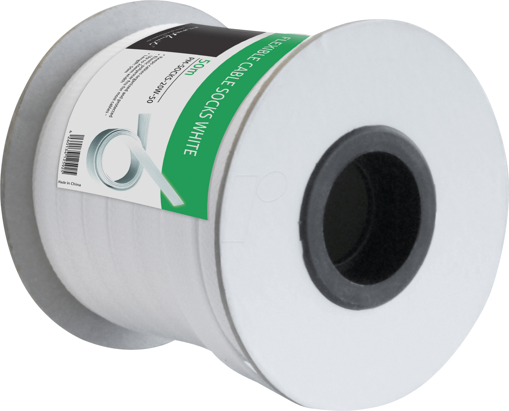 Bild von PureMounts Geflechtschlauch PureMounts® - Kabelschlauch PM-SOCKS-20W-50 Polyester 50m weiß, dehnba