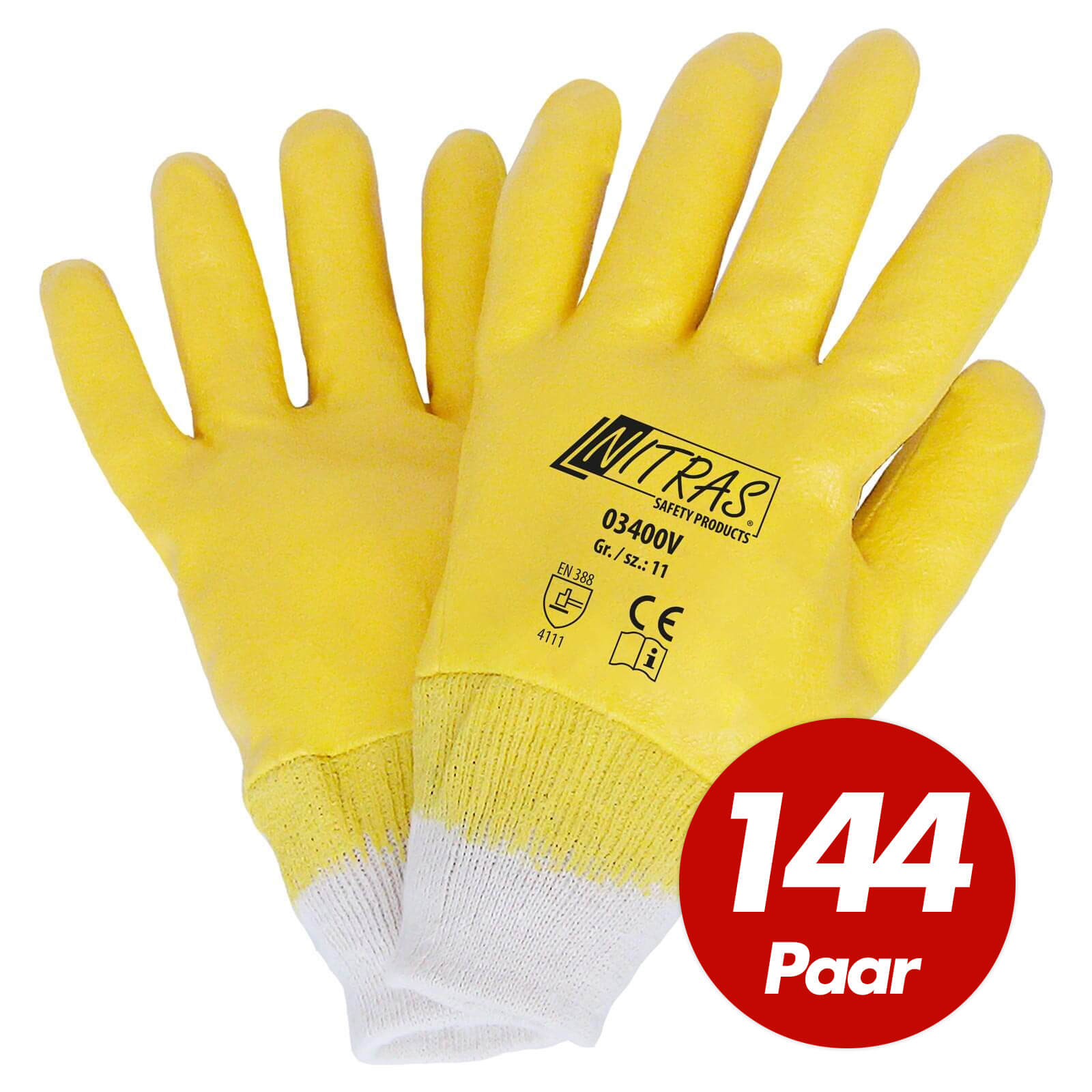 Bild von NITRAS 03400V Nitrilhandschuhe Schutzhandschuhe Gartenhandschuhe - VPE 144 Paar Größe:8