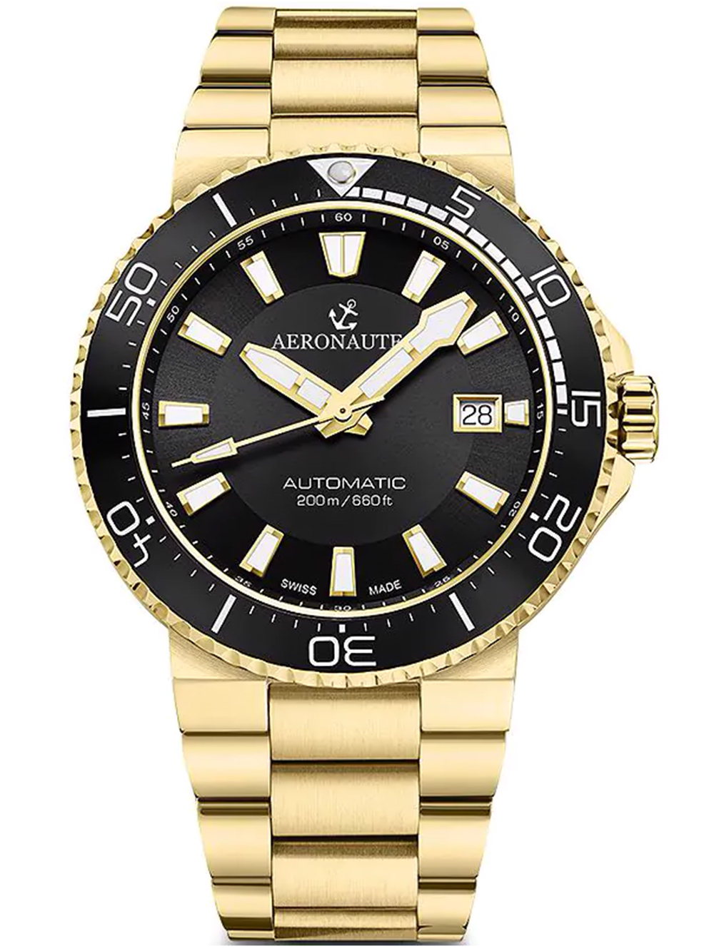 Bild von Aeronautec, Armbanduhr, ANT-44086-05 Sports Diver Automatik 43mm 200M, Gold, (Sportuhr, 43 mm)