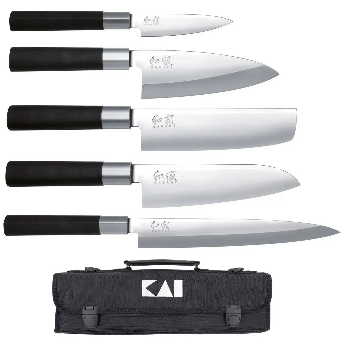 Bild von KAI Messer-Set Wasabi Black DM-0781JP67 (5-tlg), mit Messertasche
