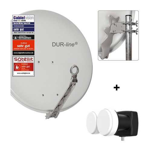 Bild von DUR-line Select 75/80 G + 2S/1T - 1 Teilnehmer Set Sat-Spiegel