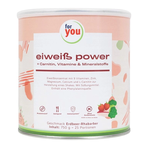 Bild von FOR YOU eiweiß power Erdbeere Pulver