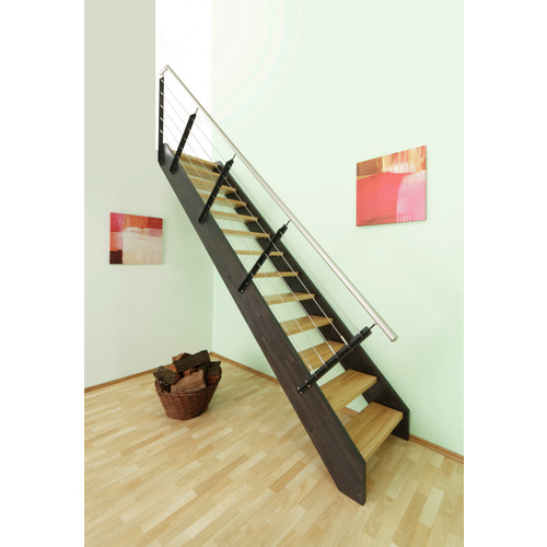 Bild von Luxholm Haupttreppe »Amrum«, 14 Stufen, max. Geschosshöhe 262 cm - grau