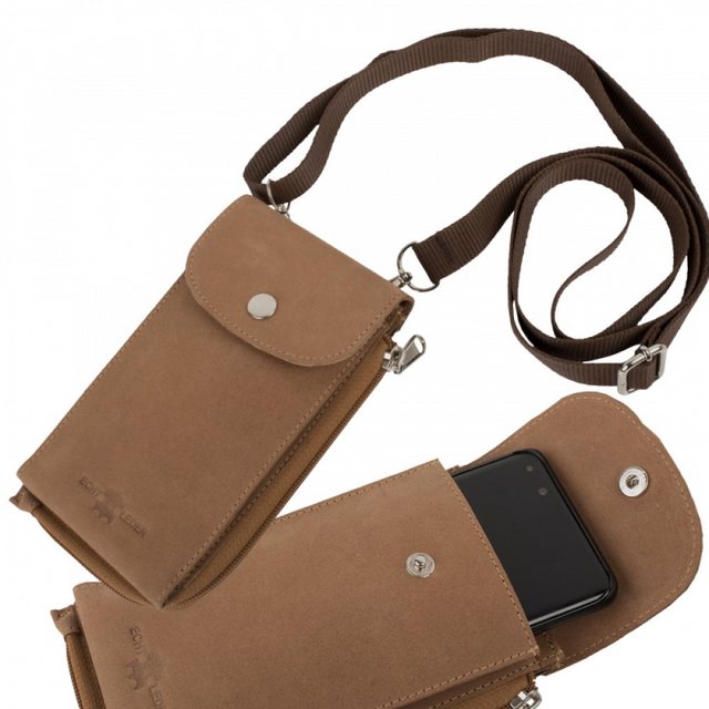 Bild von Ware aus aller Welt Handytasche Hochwertige Büffelleder Smartphone - Umhängetasche - Hunter Leder (1-tlg)