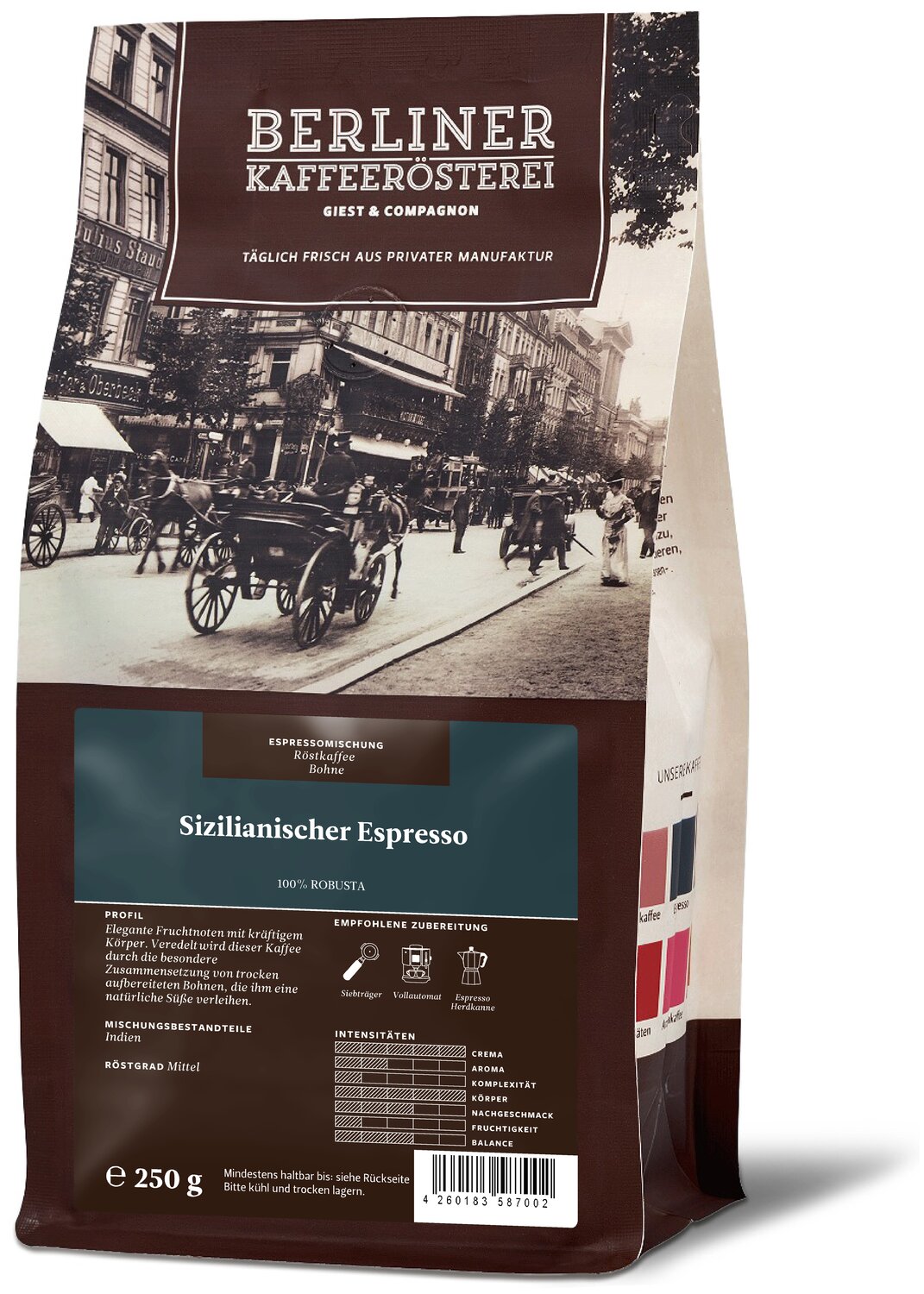 Bild von Berliner Kaffeerösterei Sizilianischer Espresso 250g