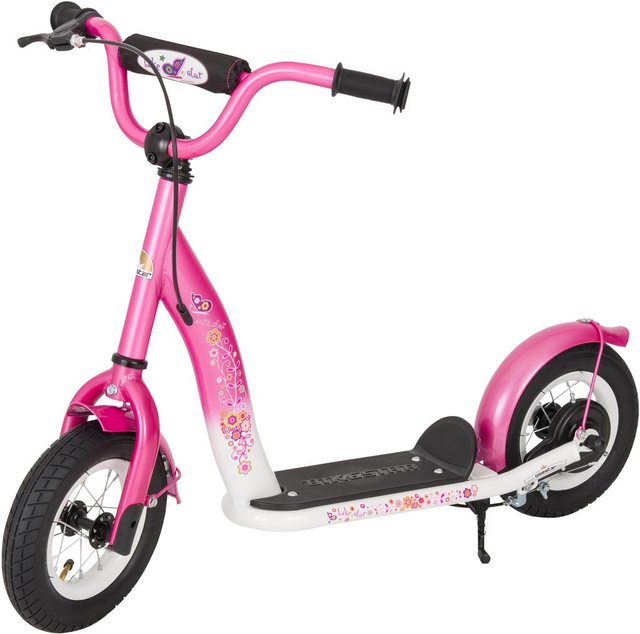 Bild von BIKESTAR Roller Kinderroller Tretroller Kickscooter mit Luftreifen für Mädchen ab 4-5 Jahre | 10 Zoll Classic Kinder Scooter | Pink & Weiß | Risikofrei Testen