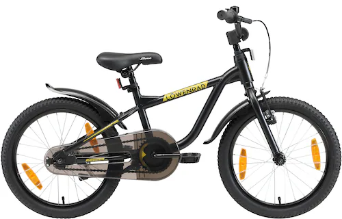 Bild von Löwenrad Kinderfahrrad für Jungen und Mädchen ab 5 Jahre | 18 Zoll Kinderrad mit Bremse | Fahrrad für Kinder | Schwarz